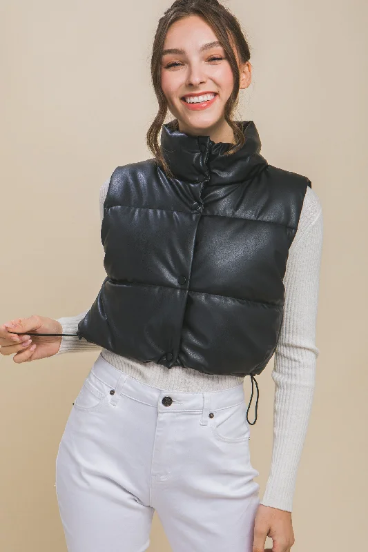 Cara Cropped Puffer Vest