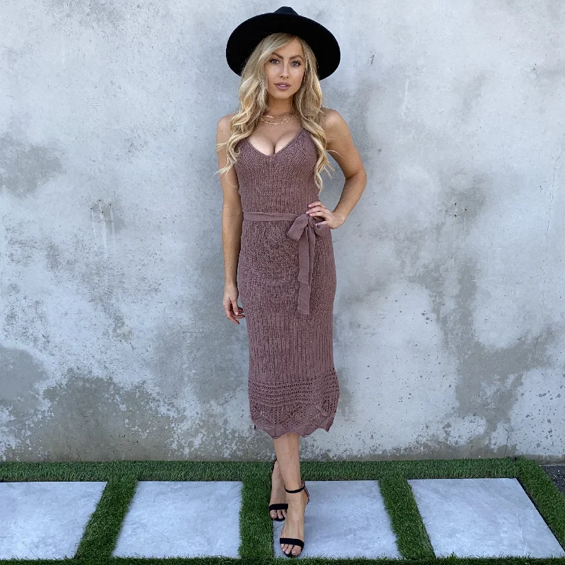 Written With Love Knit Maxi Dress in Mocha